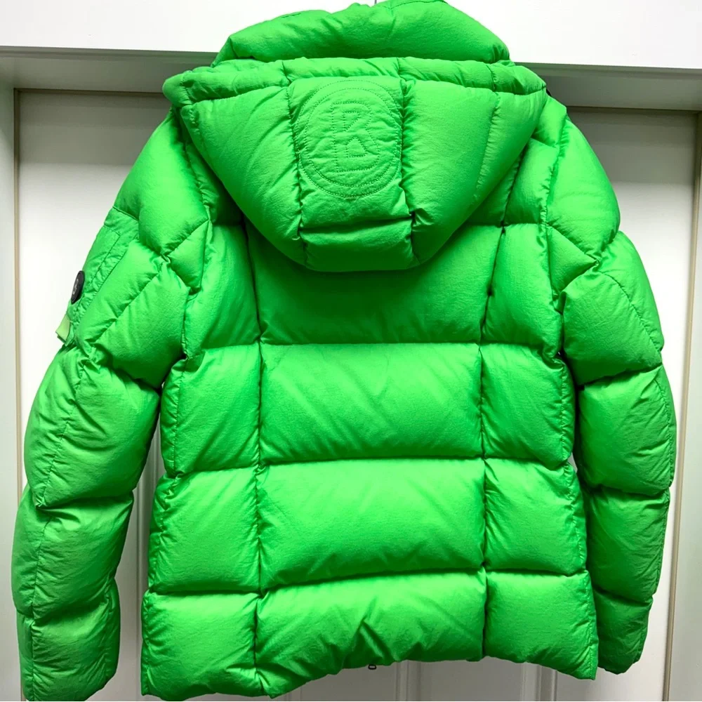 BOGNER Vibrant Lime Green Quilted Puffer Jacket Luxury Ski Coat